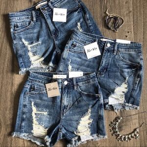 KanCan Distressed High Waisted Shorts